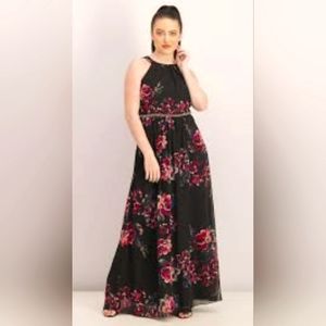 SLNY Women size 10  floral maxi dress
